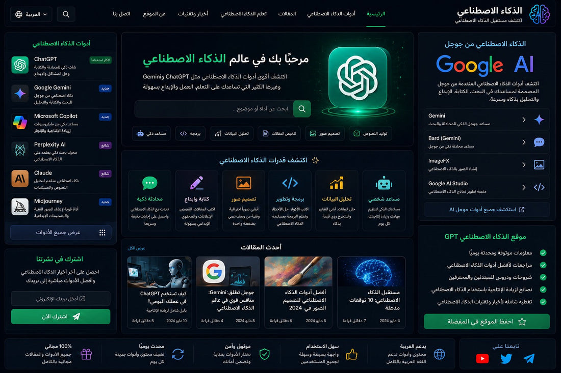 الذكاء الاصطناعي قوقل | موقع الذكاء الاصطناعي GPT
