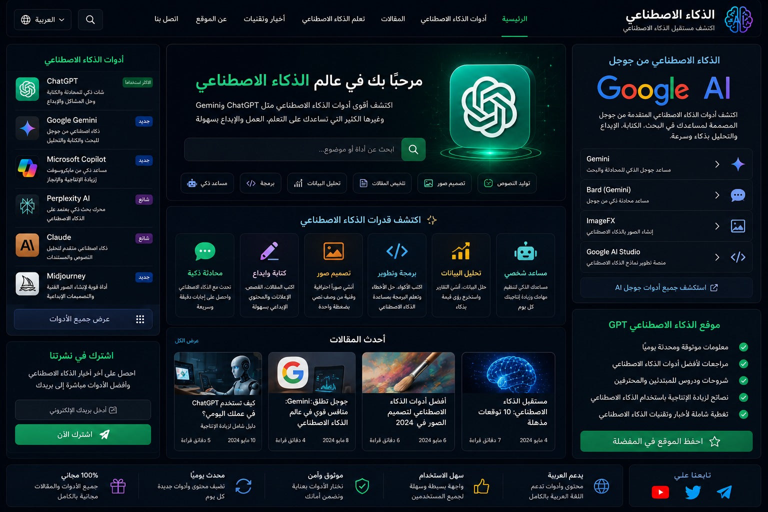 الذكاء الاصطناعي قوقل | موقع الذكاء الاصطناعي GPT