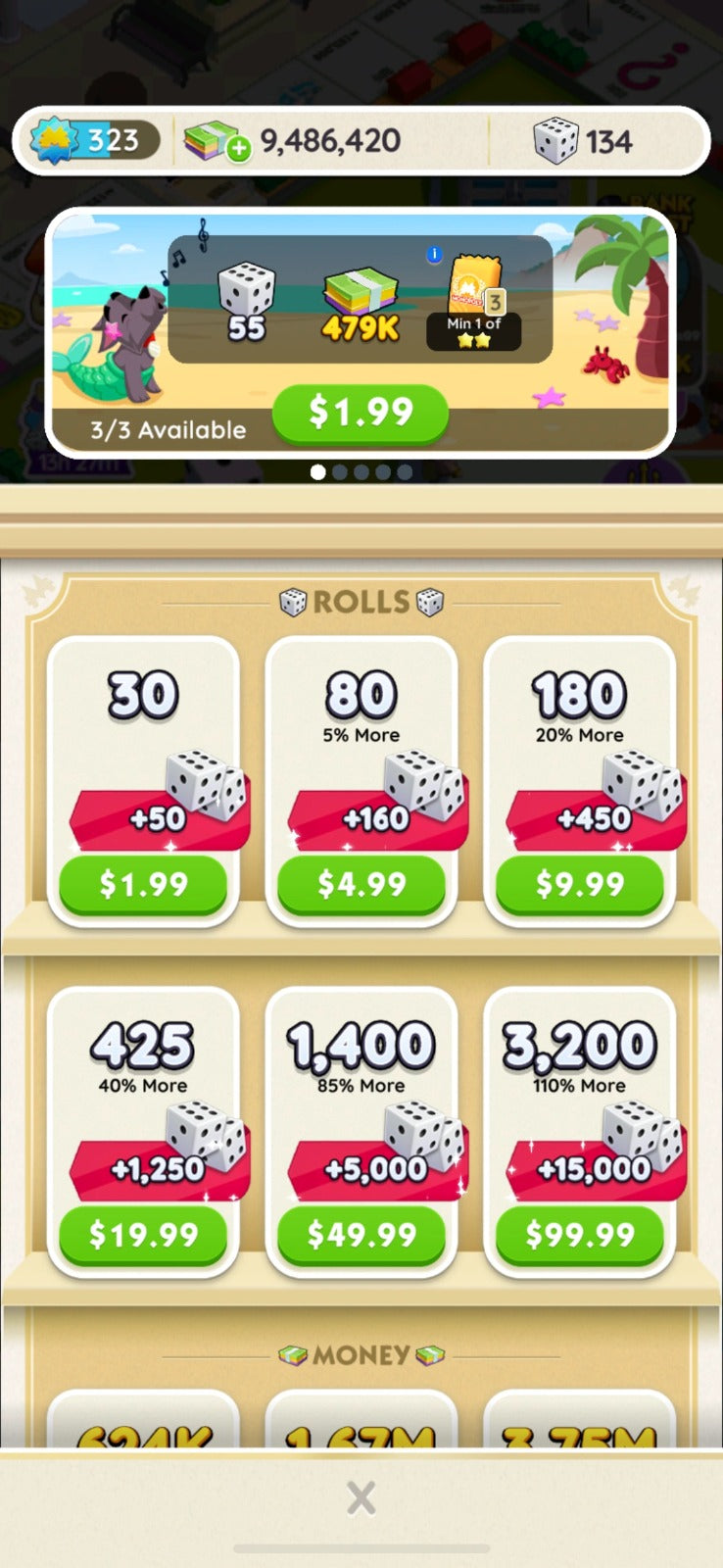 شحن MONOPOLY GO! Dice Rolls | شراء رميات النرد بسرعة وأمان